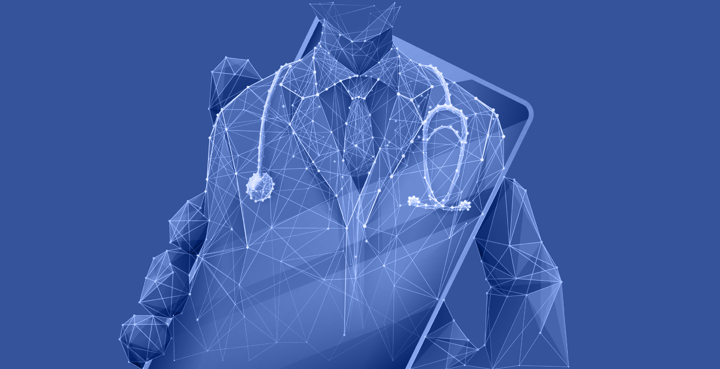 Illustration of doctor with a digital overlay